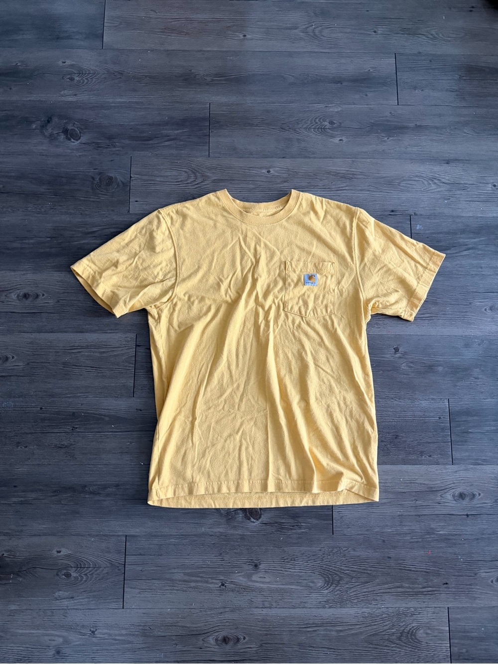 Carhartt Men's Short-Sleeve Pocket Tee in Light Yellow
